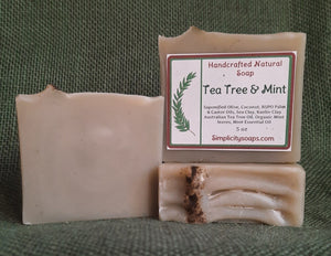 Simplicity Soaps, Tea Tree, Rosemary and Mint Soap, Natural Soap, Acne Soap, Tea Tree Soap